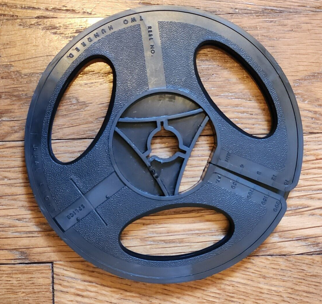 Vintage Baia 200ft Capacity 8mm film reel and Storage Case Movie