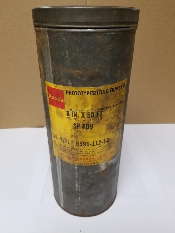 Vintage 10″ Kodak Phototypesetting Film Cannister