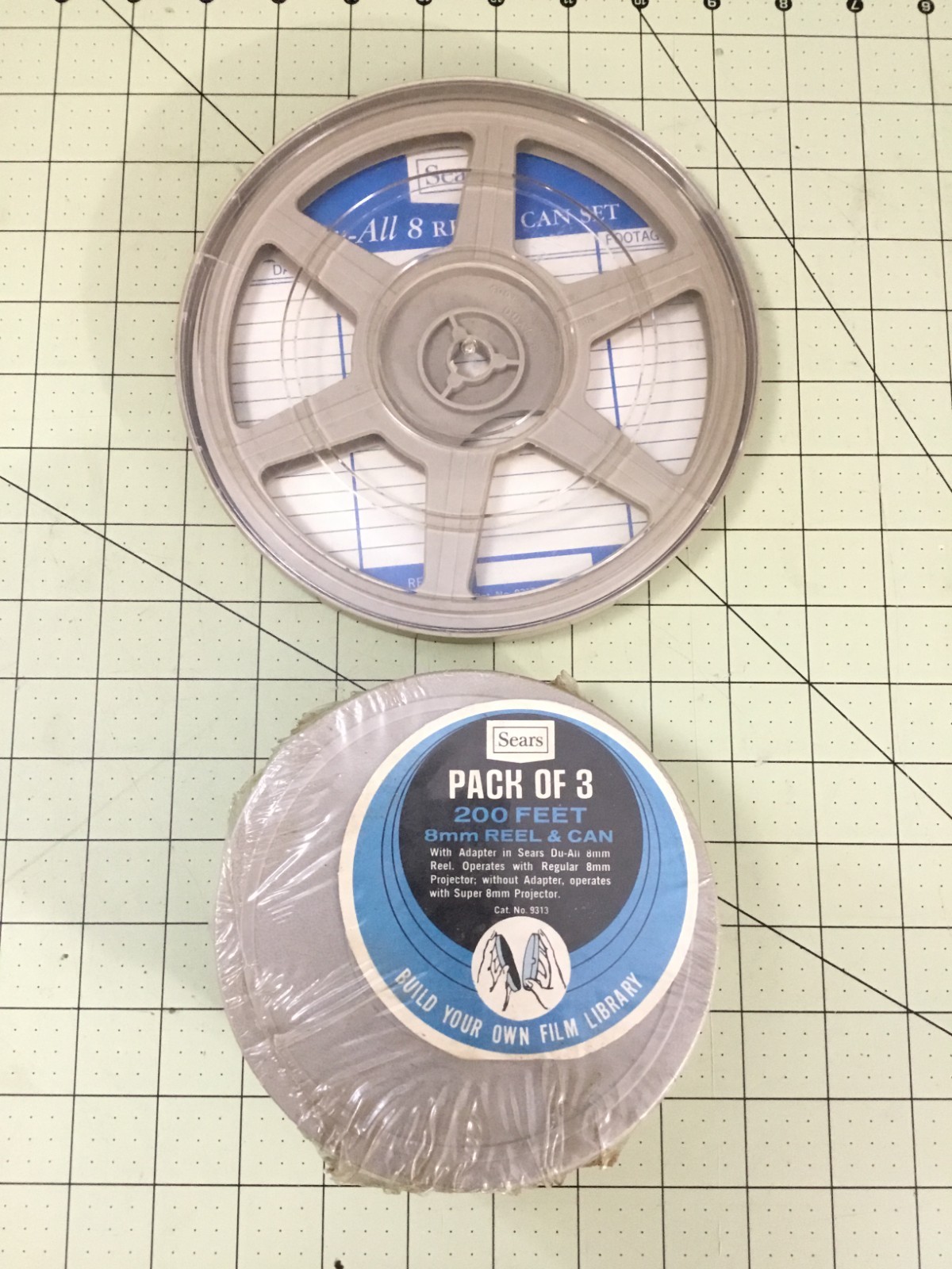 Four Vintage Sears 8mm Reel and Can Library Storage Sets – No 9312 and 9313
