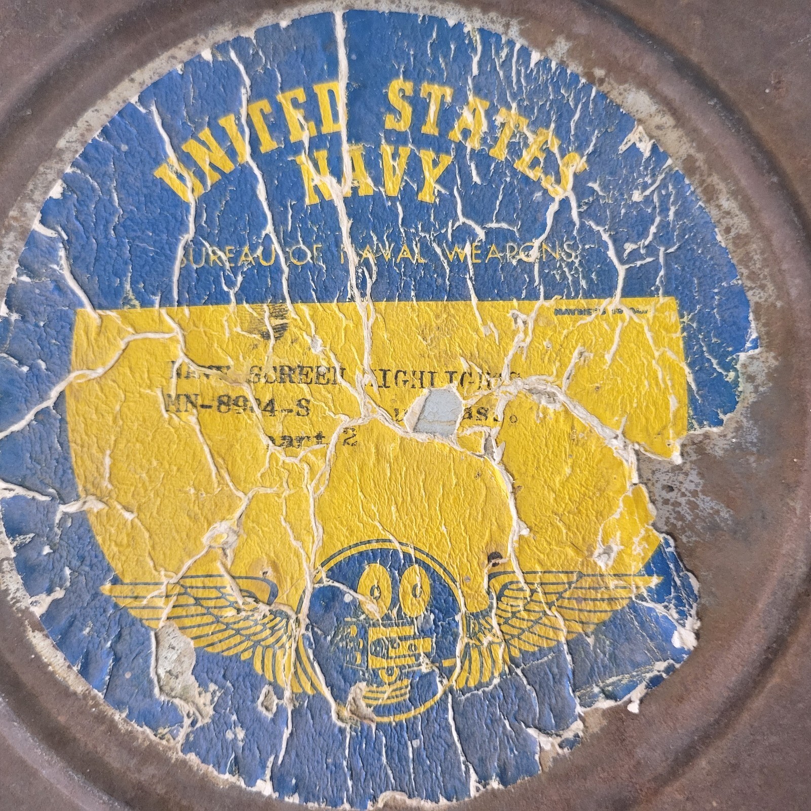 United States Navy 35MM Movie Film Can / Canister 10 1/4″ Tin Vintage