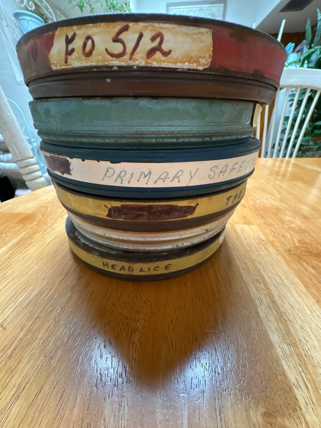 Vintage Assorted Metal 16mm Movie Film Reel Storage Cans – Set of 4