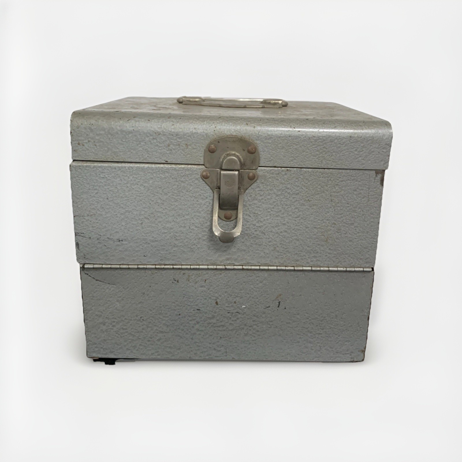 Large Metal Excelsior 8.5”X 7.5”X 7.5” Carrying Case Holds 12 8mm Film Canisters
