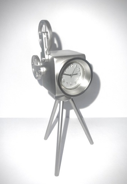 Vintage Reel-to-Reel Film Movie Camera Style Clock