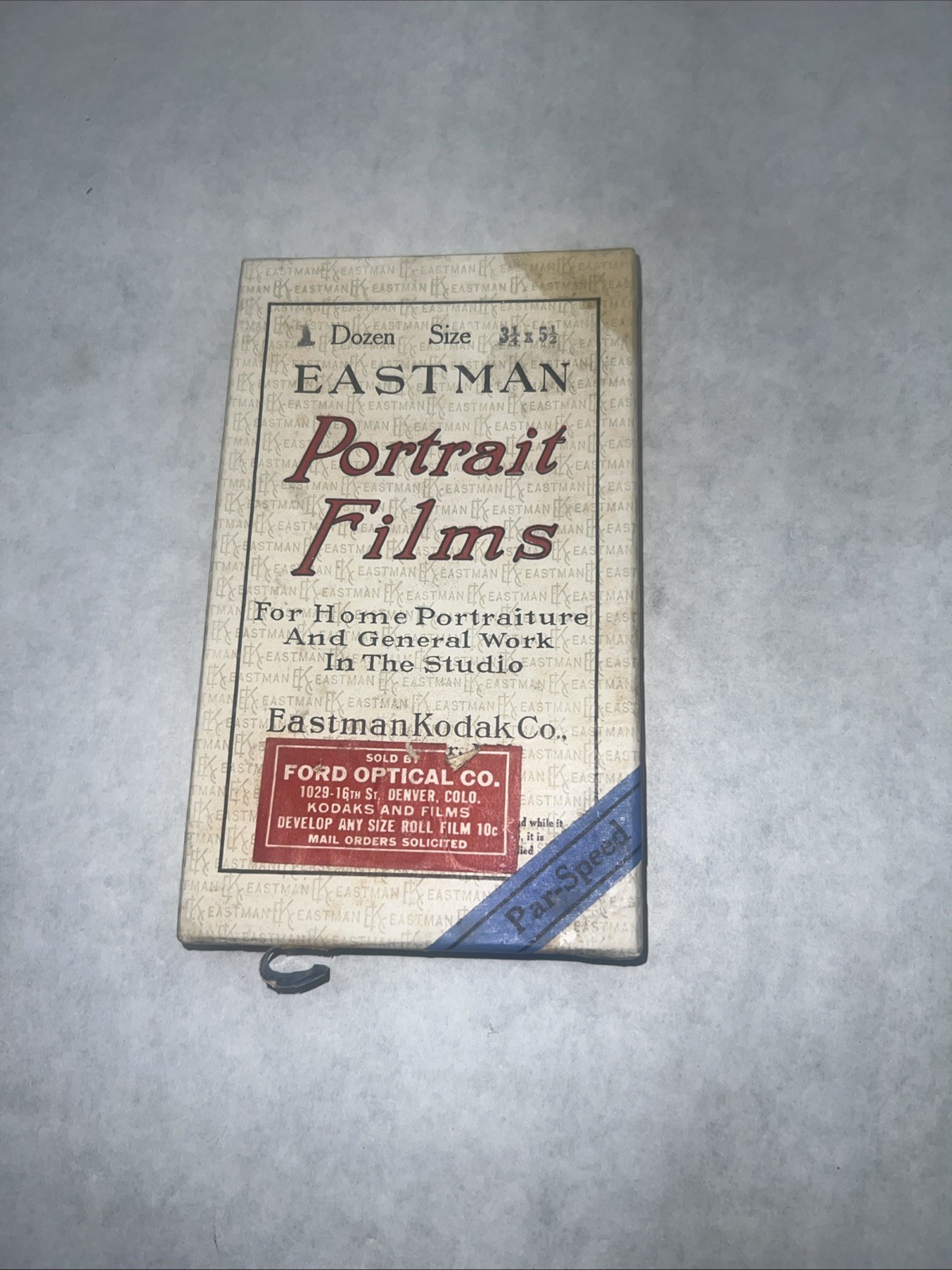 Antique Eastman Kodak Portrait Films 3 1/4 X 5 1/2 Sealed Box 1924 par speed