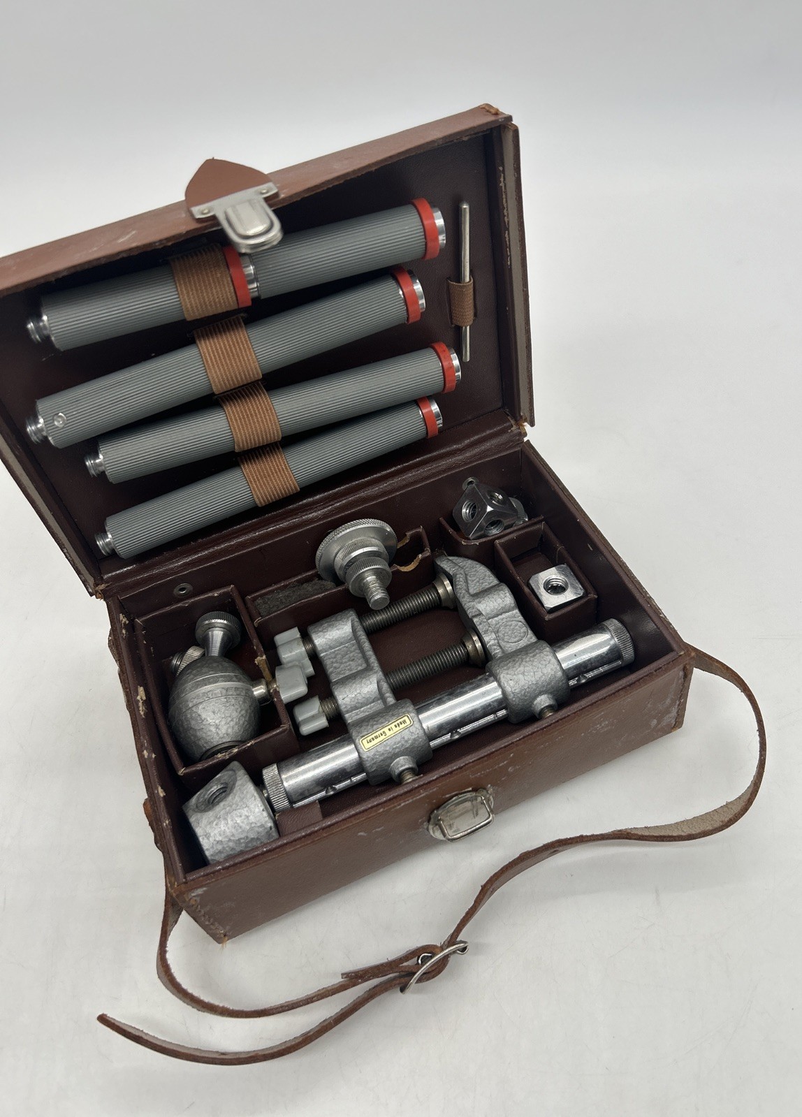 Vintage ROWI Camera Gear Stand Mounting Accessories W/Hard Leather Case Germany