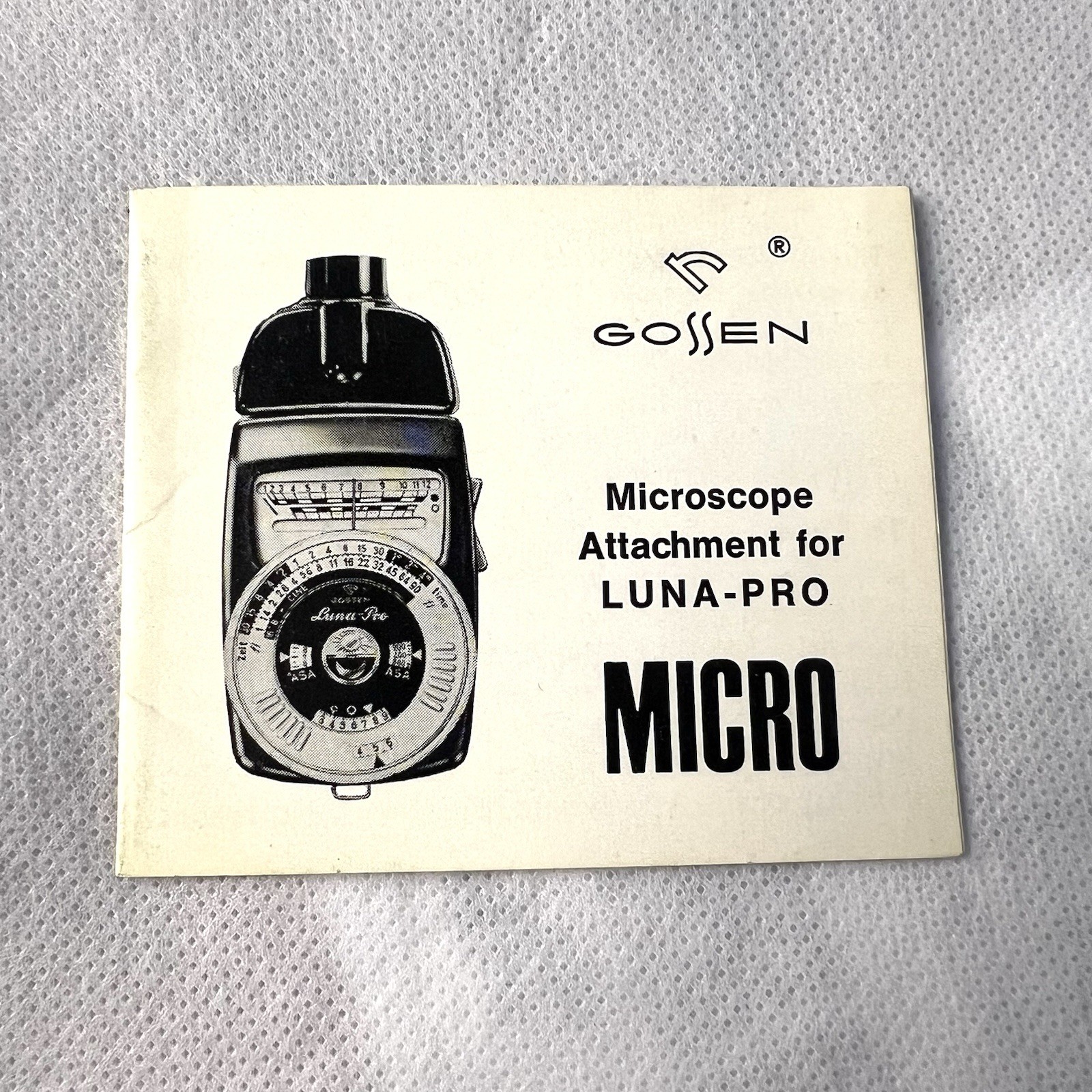 Original Gossen Luna-Pro Microscope Attachment MICRO Manual – Rare