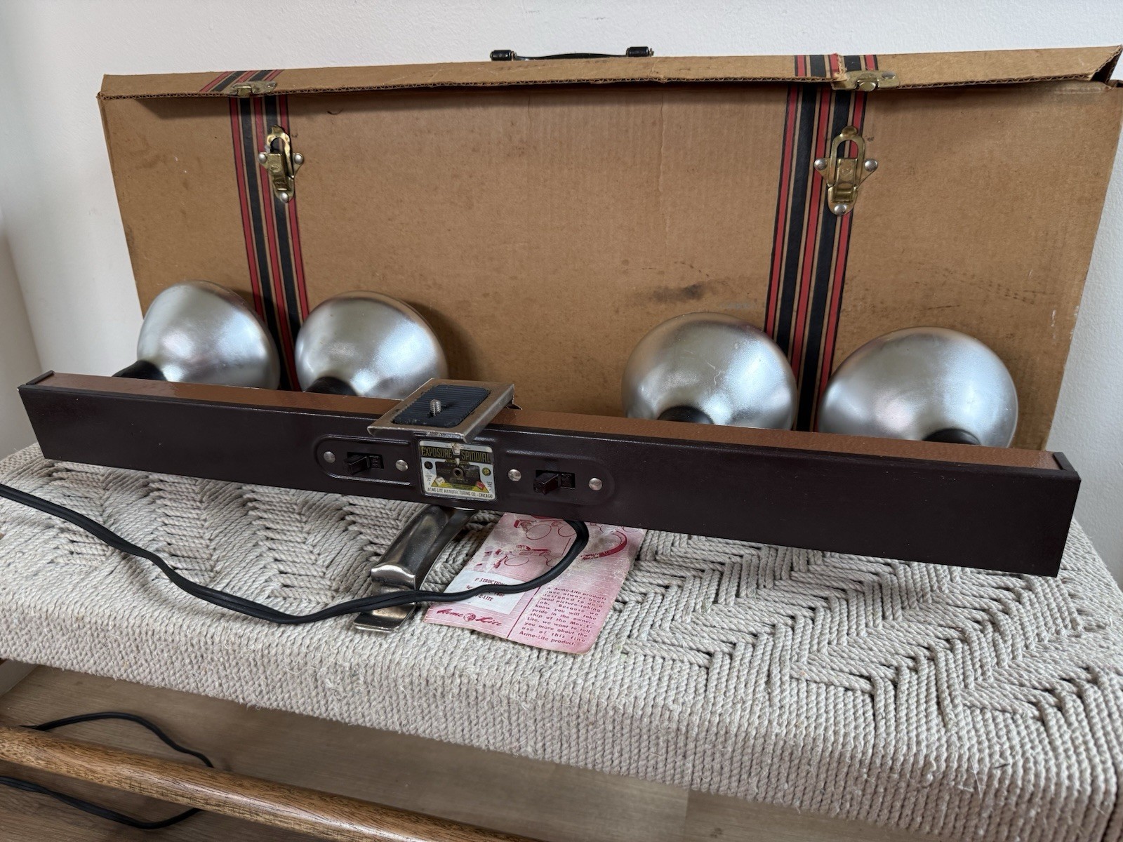🍊Vintage ACME MOV-E-LITE Movie Film Stage Lighting Model 4 w/ Box WORKS!