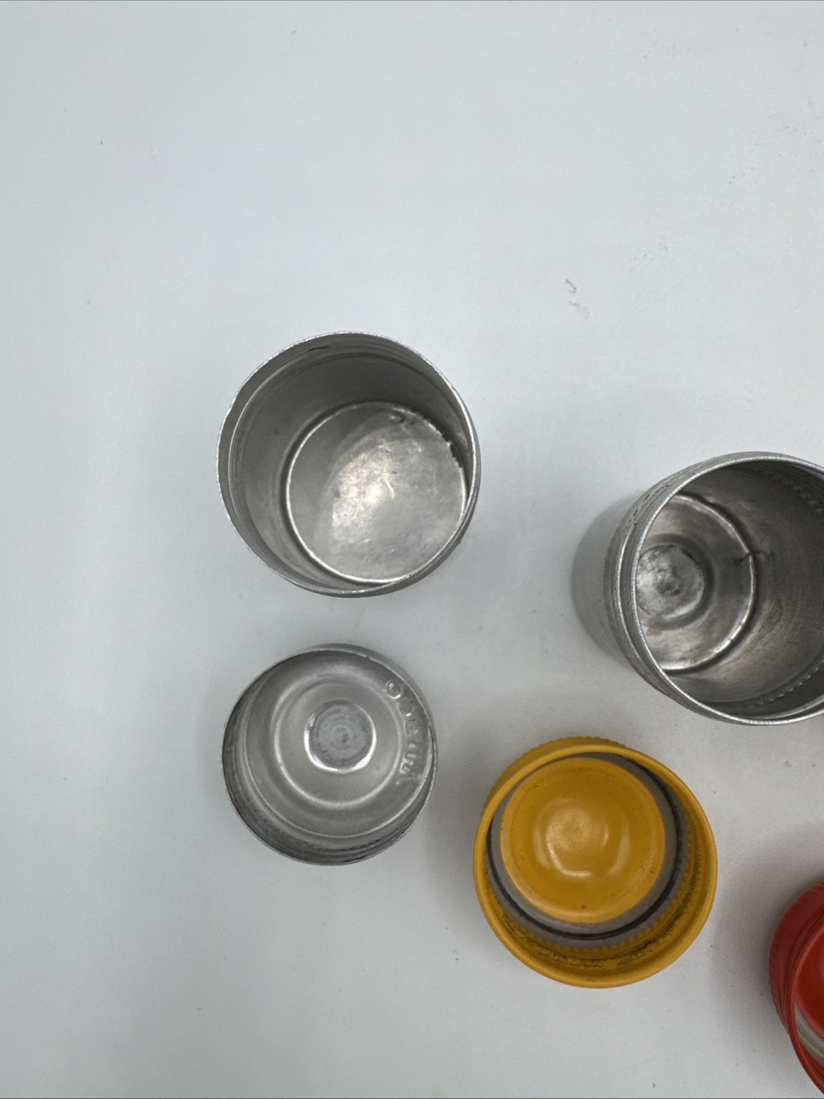 Vintage Film Canisters aluminum With Lids Lot Of 4