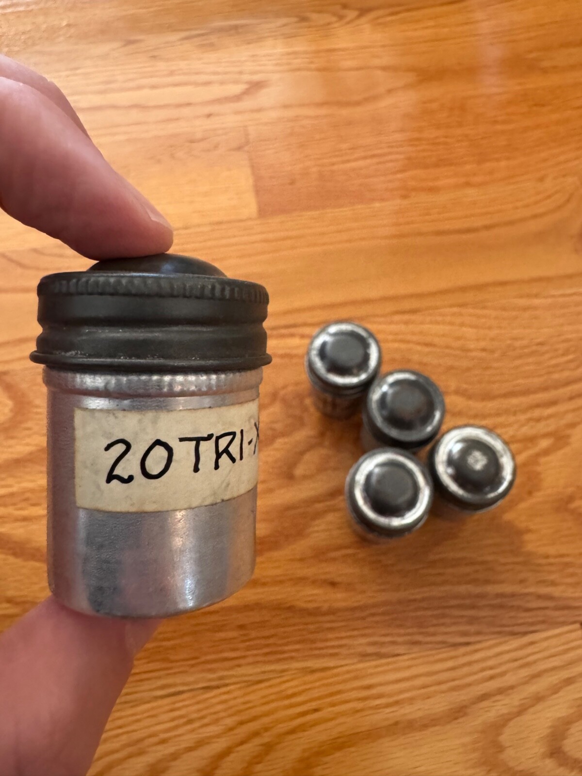 Lot of 5 Kodak 35mm Aluminum Film Canisters in Dark Grey