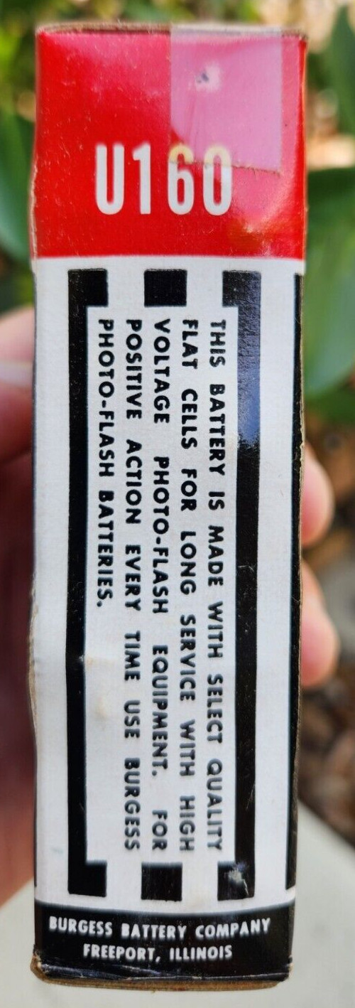 BURGESS No U160 240 Volt Photo Flash Battery in box