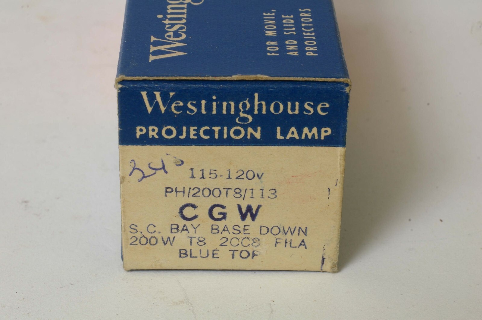 F90459~ CGW Westinghouse Blue Top (CGT) 200W 120V Projection Lamp Bulb