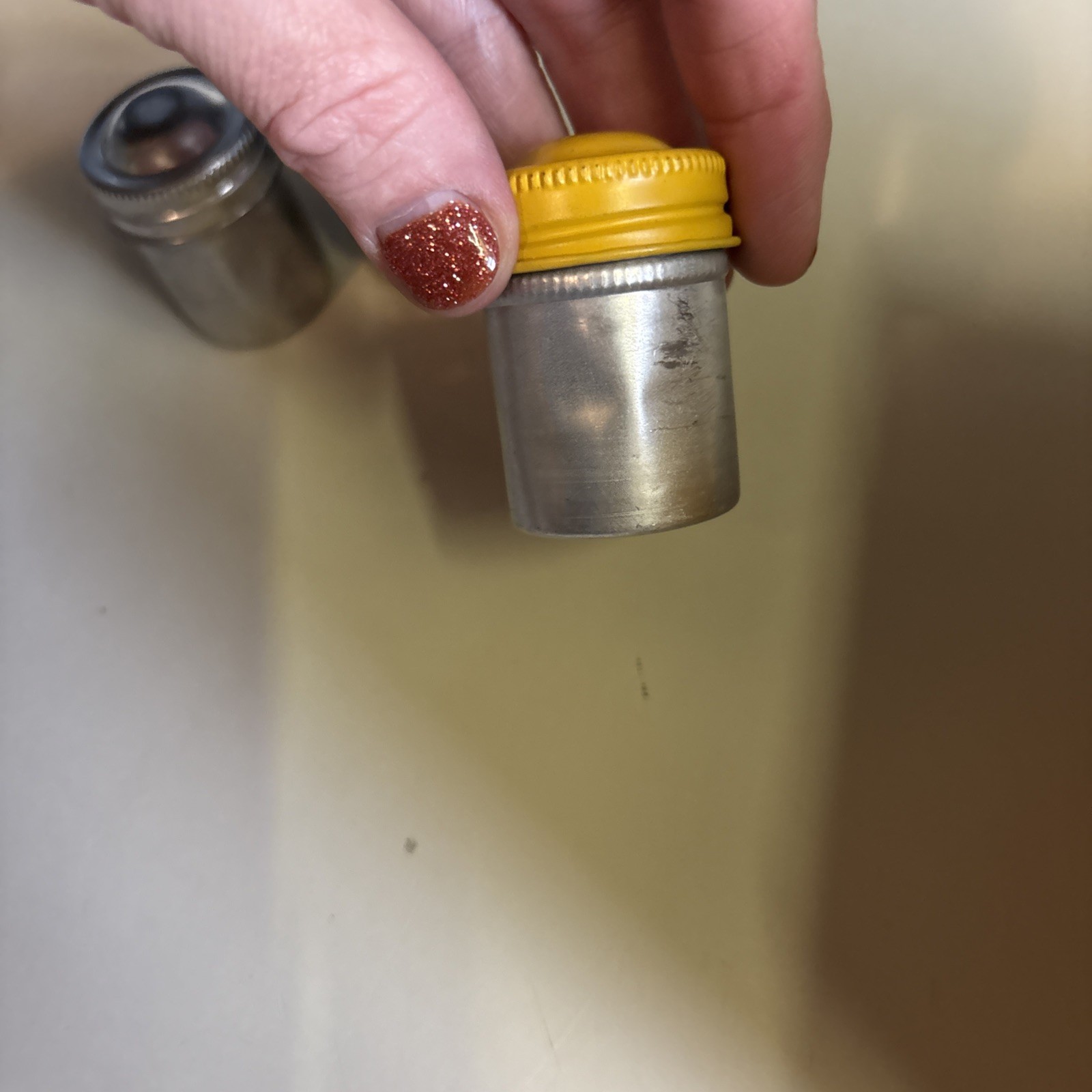 Vintage Metal 35mm Film Canisters (lot of 3)