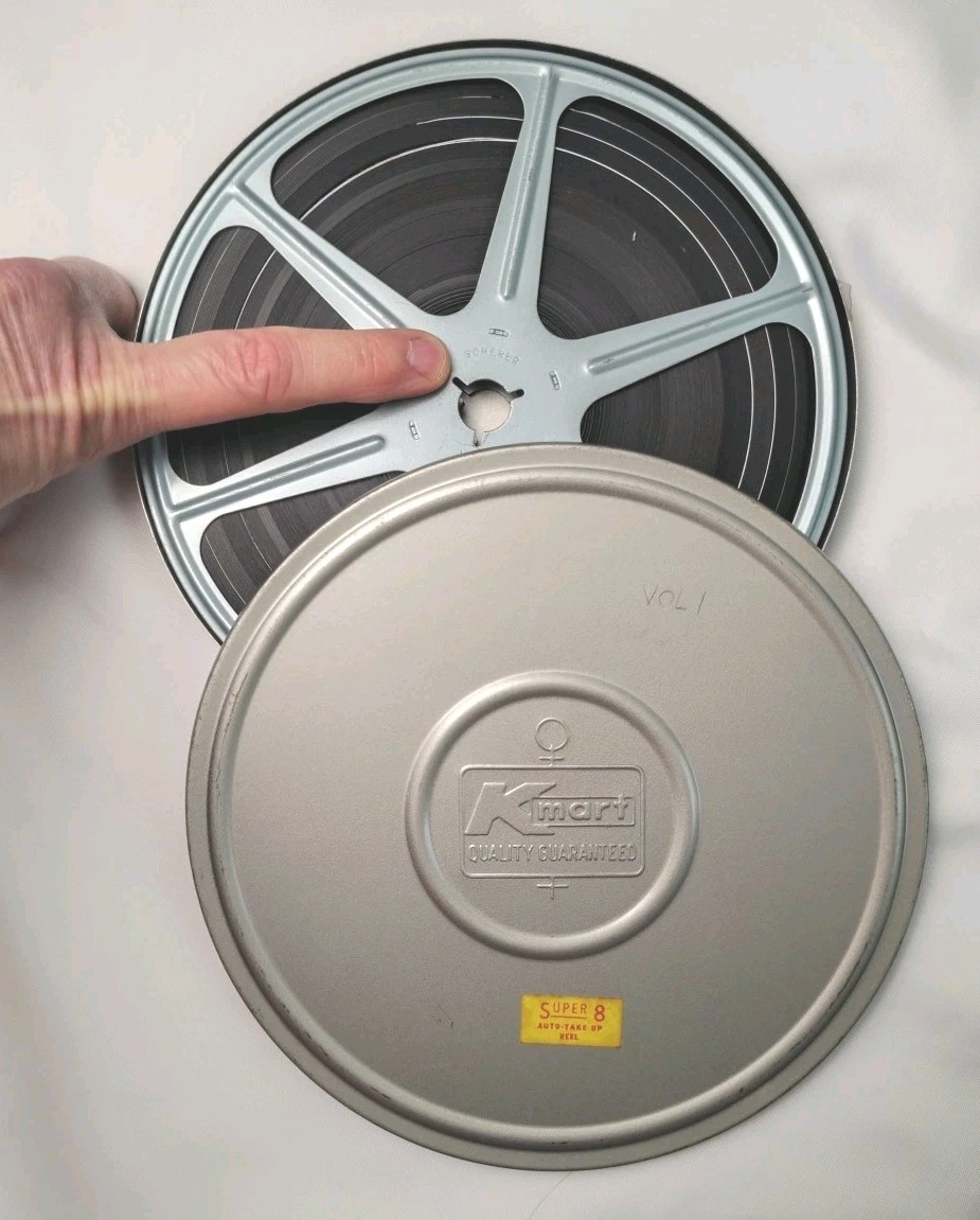 Vtg 8mm Super 8 Movie Reels Lot 6 Cans Scherer Bruce Korvette Storage Box Films