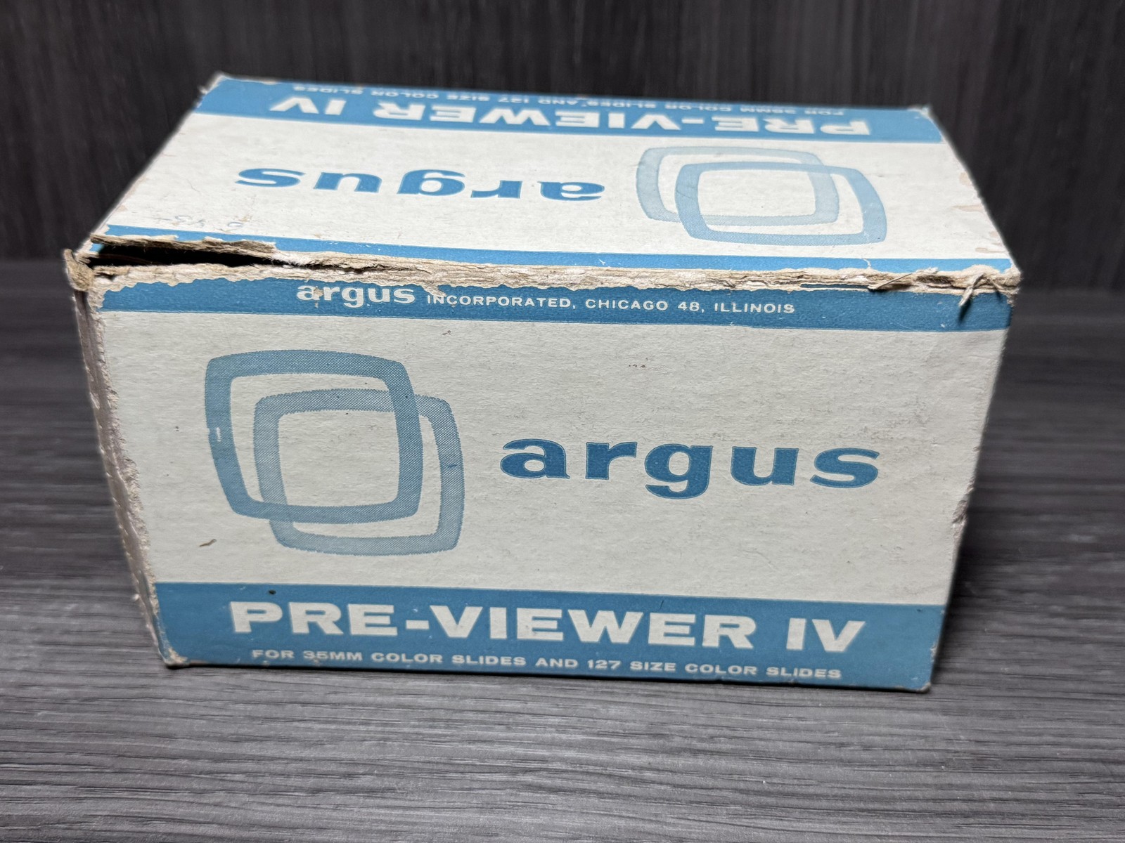 Vintage Argus Pre-Viewer IV Blue Slide Viewfinder 35mm 127 Color Slides USA
