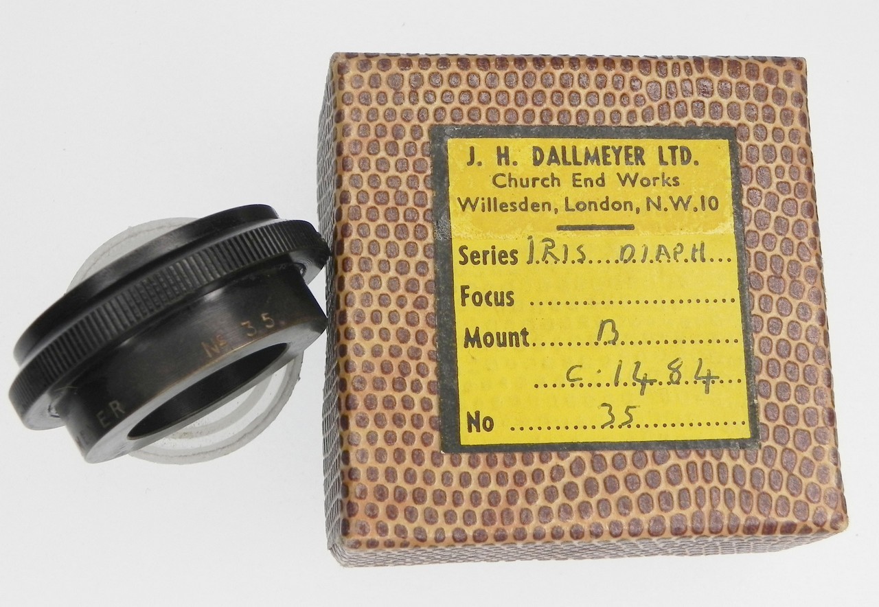 Dallmeyer Iris Diaphragm No.35B with aperture ring ………. Minty w/Box