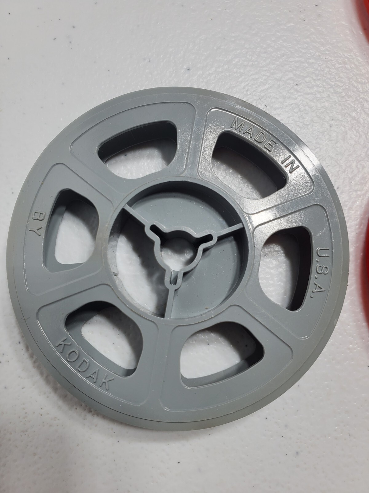 Vintage Technicolor/Kodak Plastic Grey And Red Empty Movie Reels