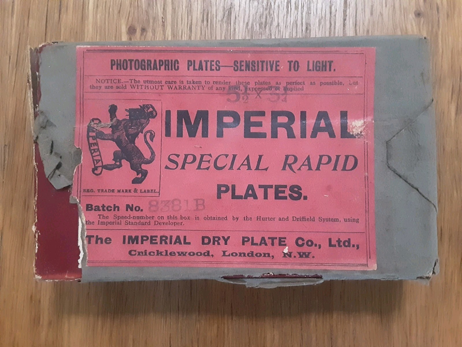 Rare Antique Box Of Photographic Plates, 5 1/2 x 3 1/4, Imperial Dry Plate Co