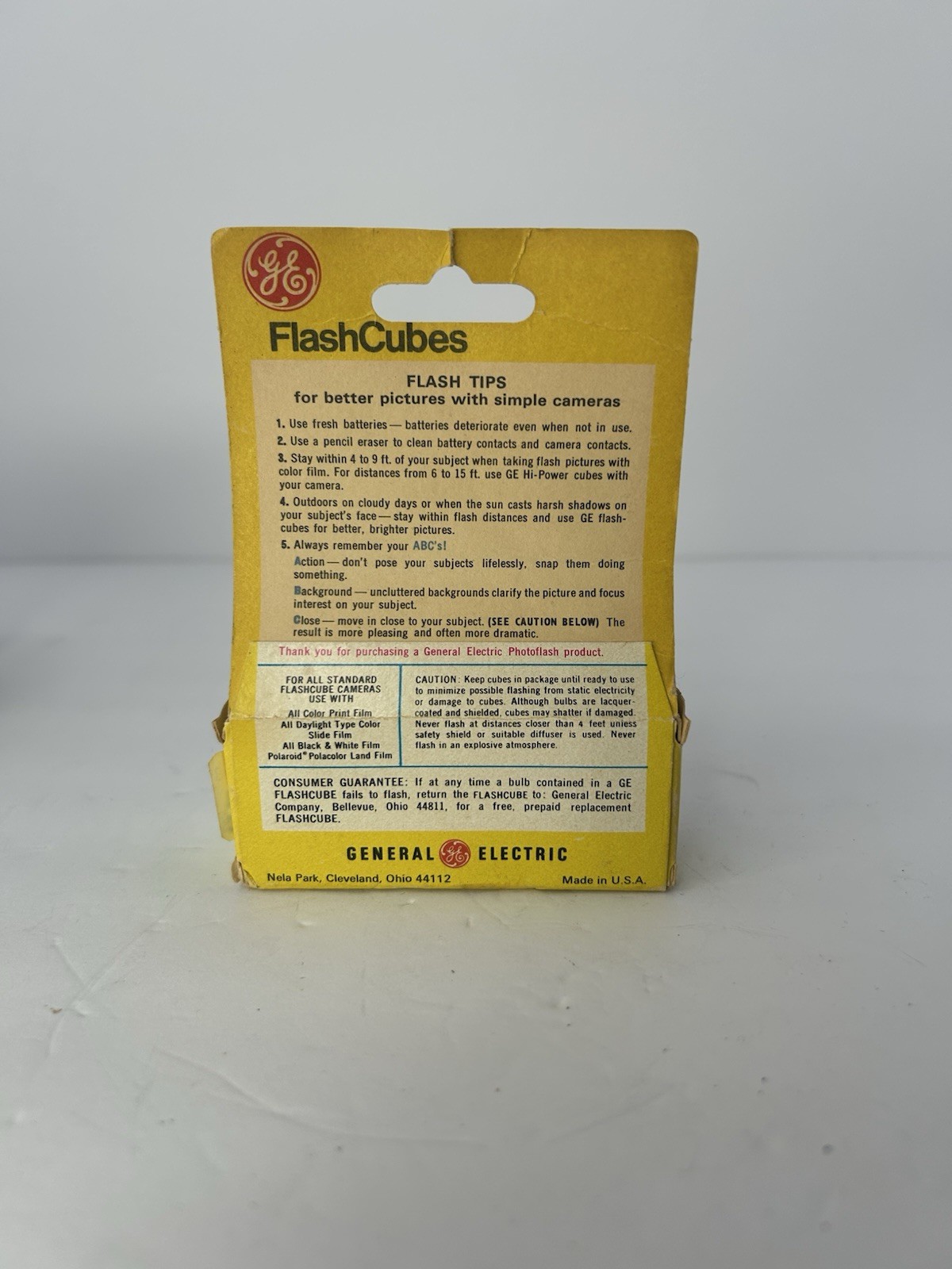 Vintage GE FlashCubes 3-Cube Pack (12 Flashes) – Original USA Packaging