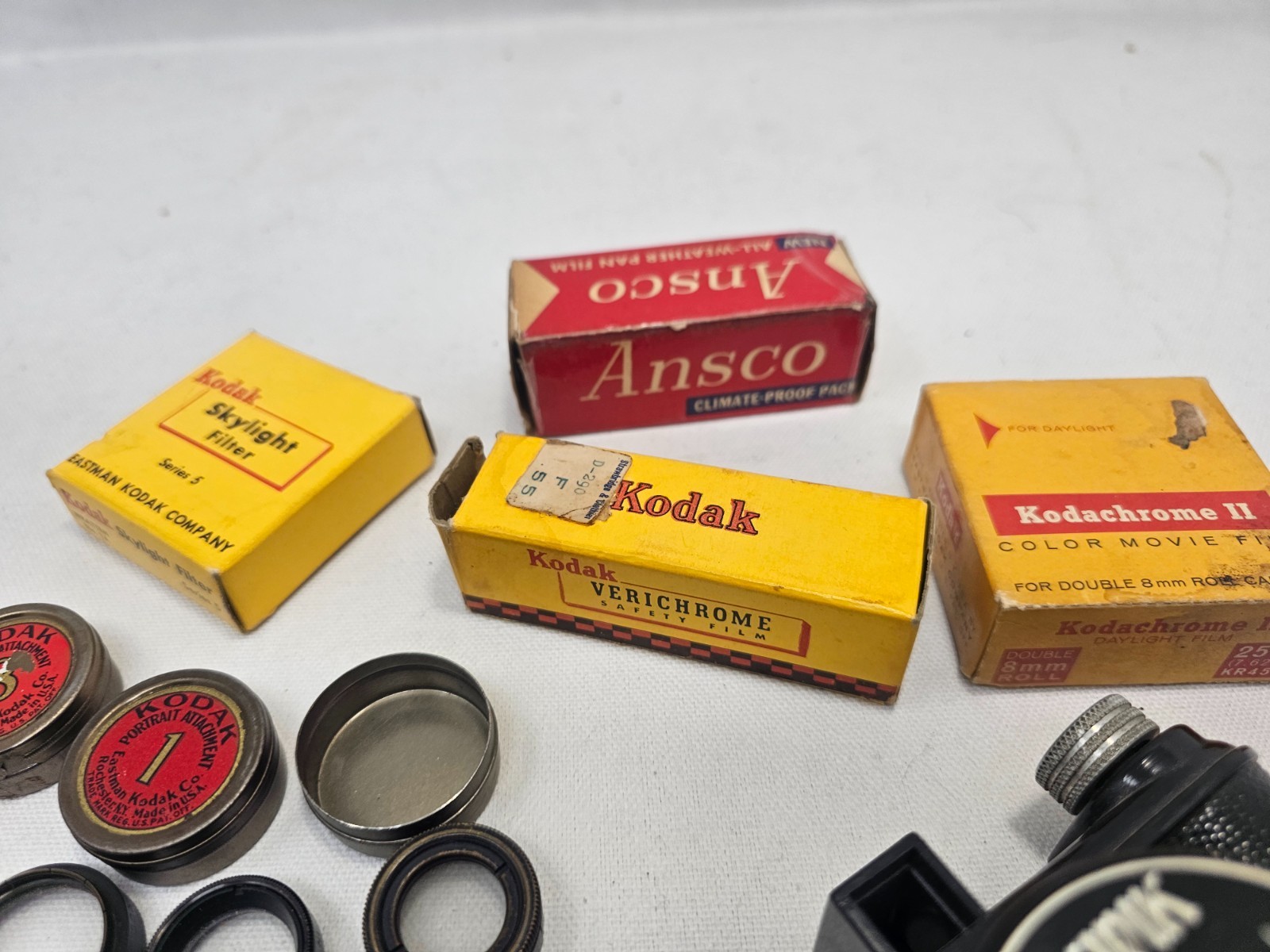 Vintage Pickwik 50mm Graf Lens Bakelite Camera Lot Kodak Filters Ansco Film