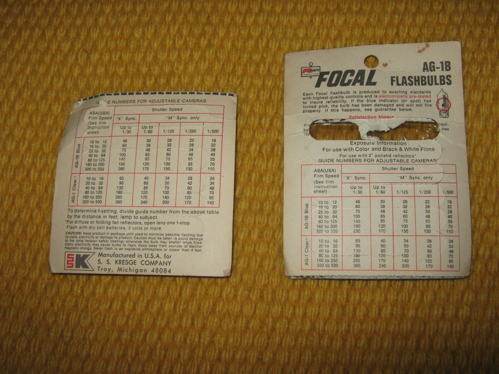 K-Mart/Focal AG-1B Flash Bulbs – 21 Bulbs