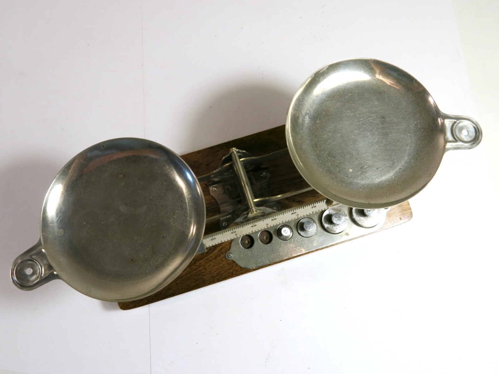 Antique Kodak Studio Scale with Weights and Pans — Refinished Base