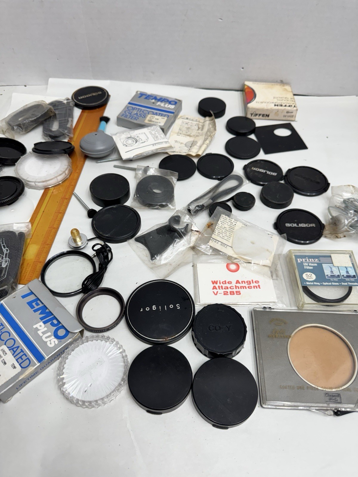vintage photography camera accessory lot filters caps more