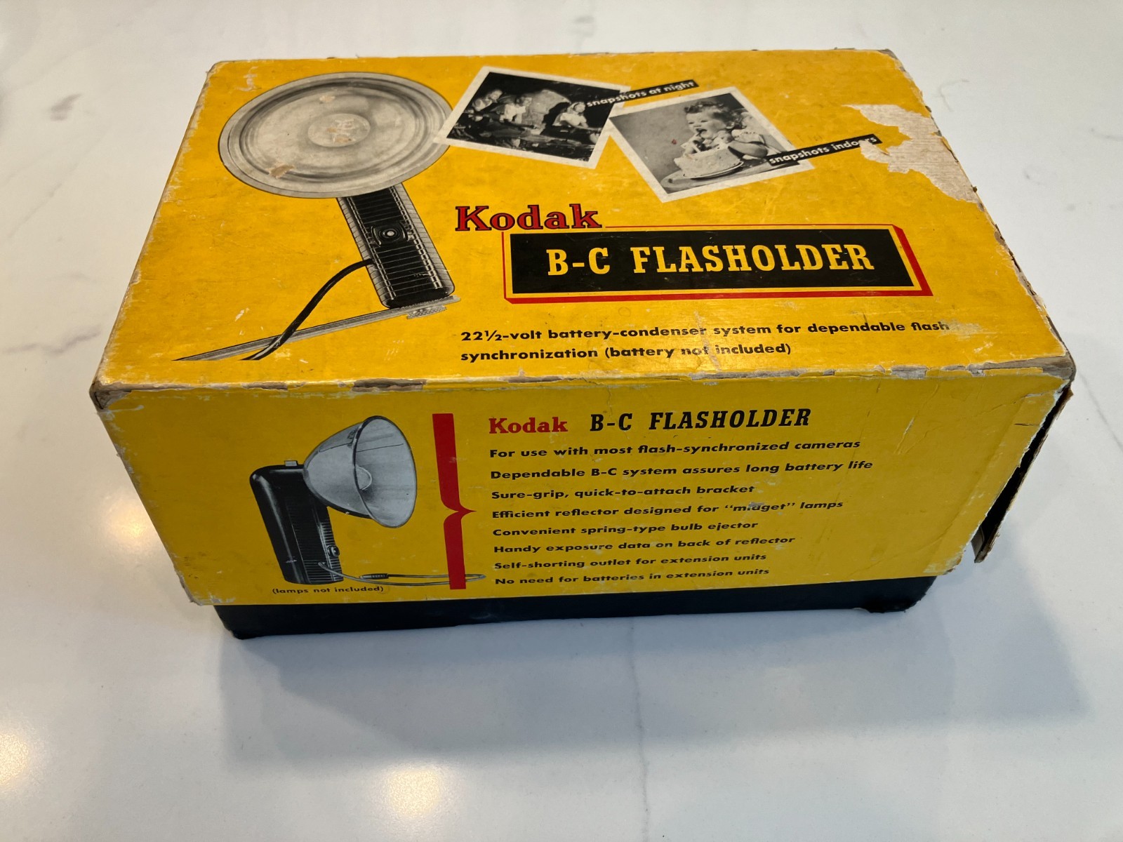 Kodak B-C Flashholder Flash Bulb Holder with Lumaclad Reflector in Box Model 730