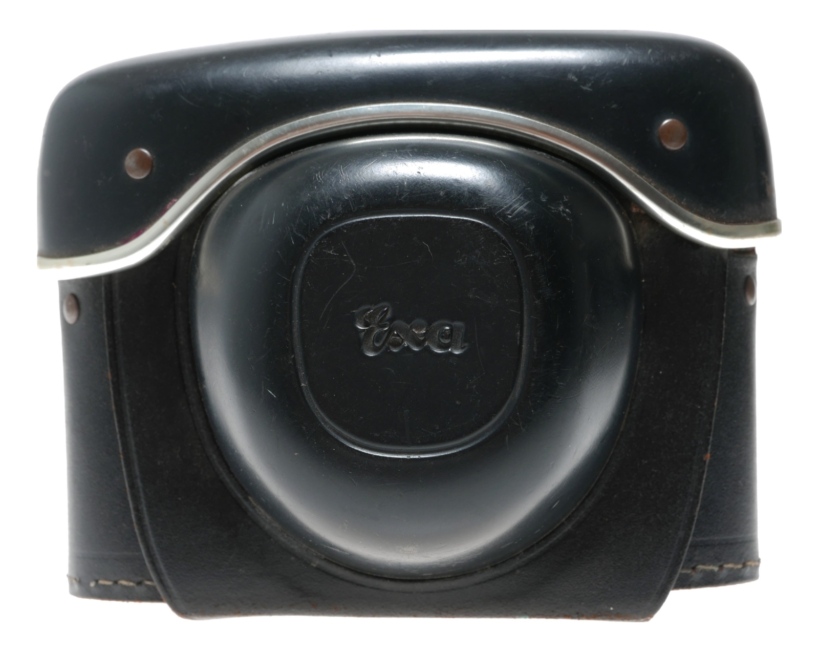 Black EXA vintage film camera antique leather hard case