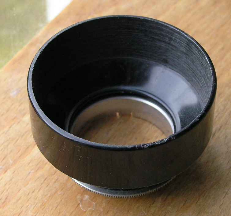 28.5mm push fit lens hood used slip on shade uk made