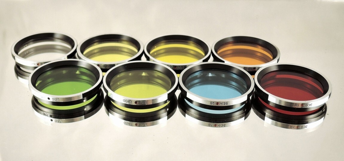 RARE set of eight filters B36 for Flexaret MEOPTA Czechoslovakia genuine MINT