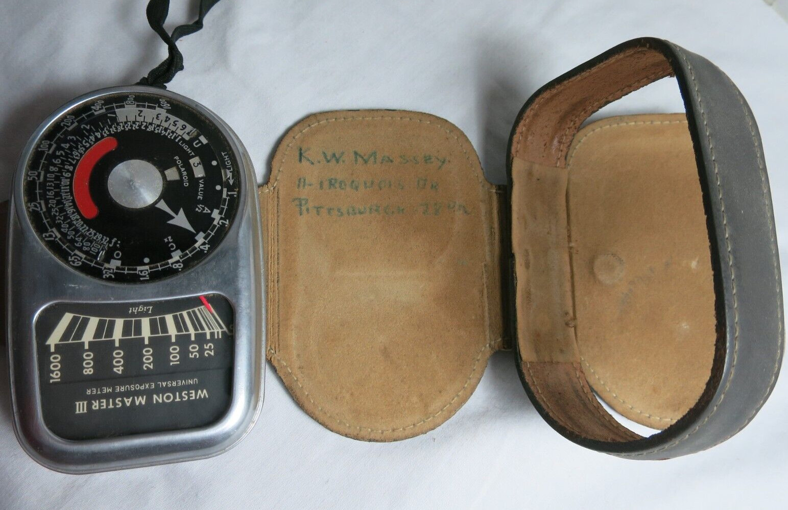 Weston Master III Vintage Photography Universal Exposure Meter Model 737 Leather