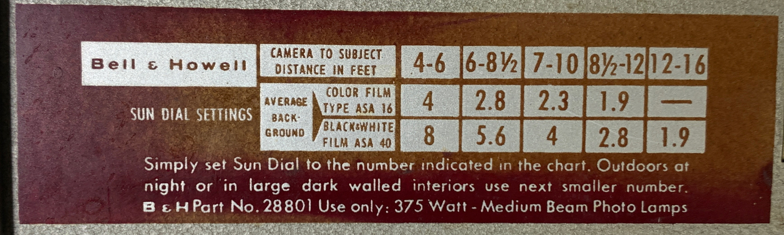 Bell & Howell Indoor Movie Light
