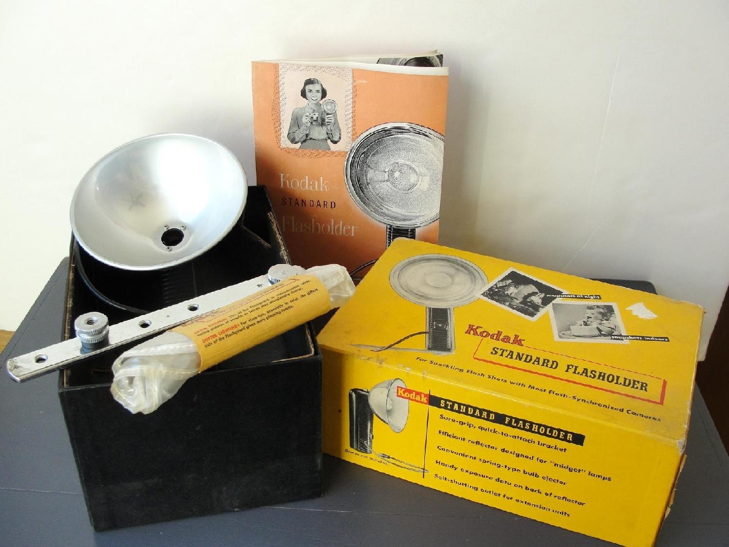 Vintage Kodak Standard Flasholder Flash Holder w/Original Box and Instructions
