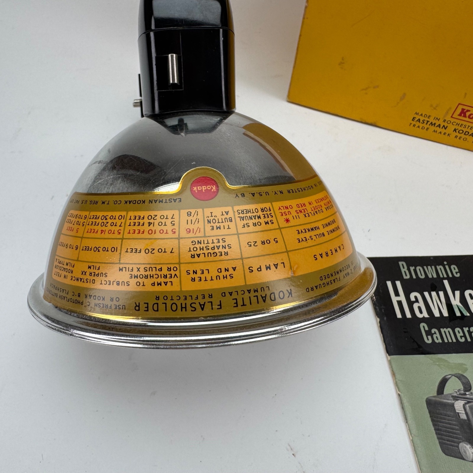 Vintage Kodak Kodalite Flasholder w/ Original Box Manual Brownie Hawkeye