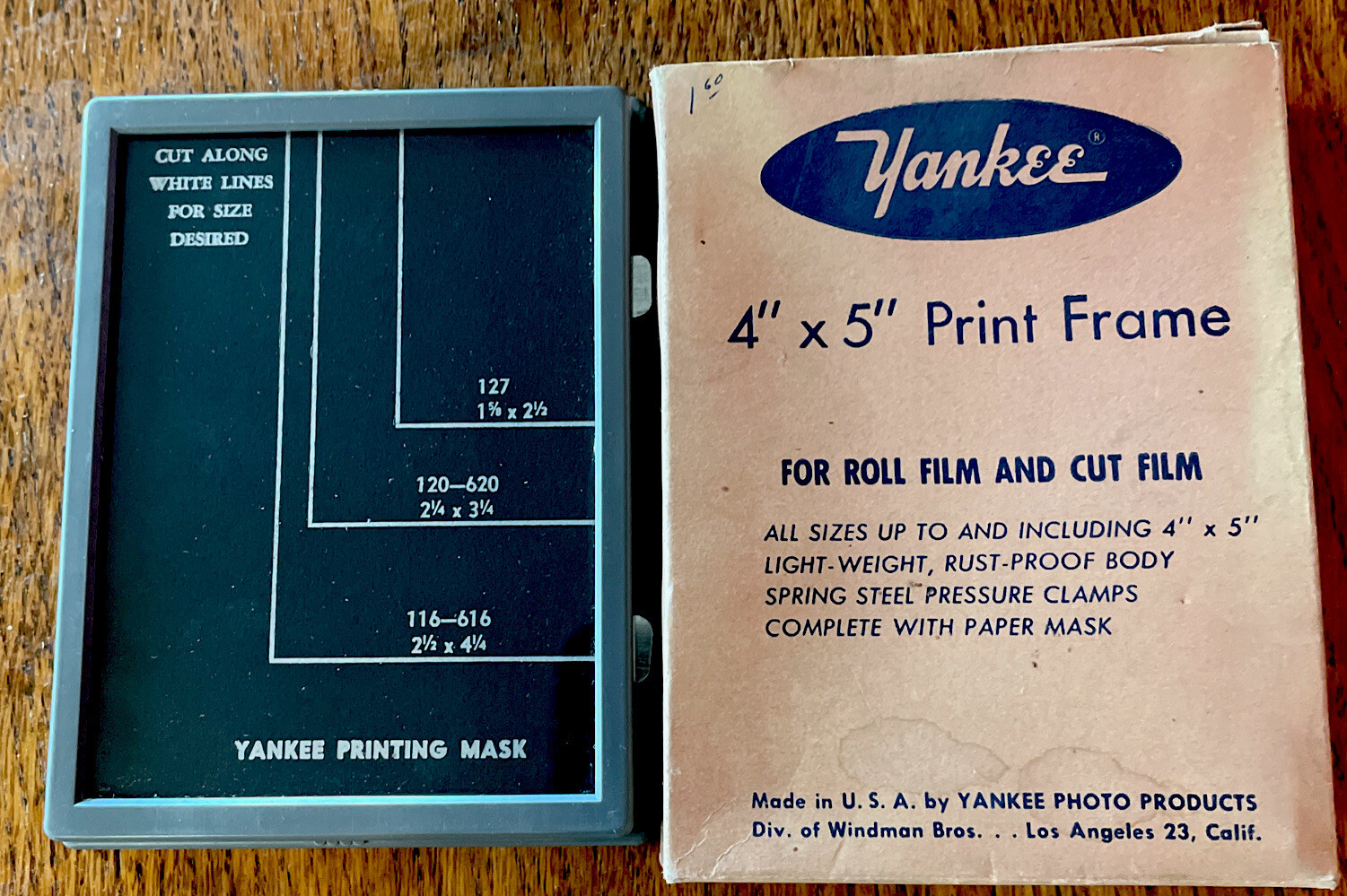 Yankee Printing Mask VINTAGE WITH BOX 4×5 USA Dark Room Photography Never Used!