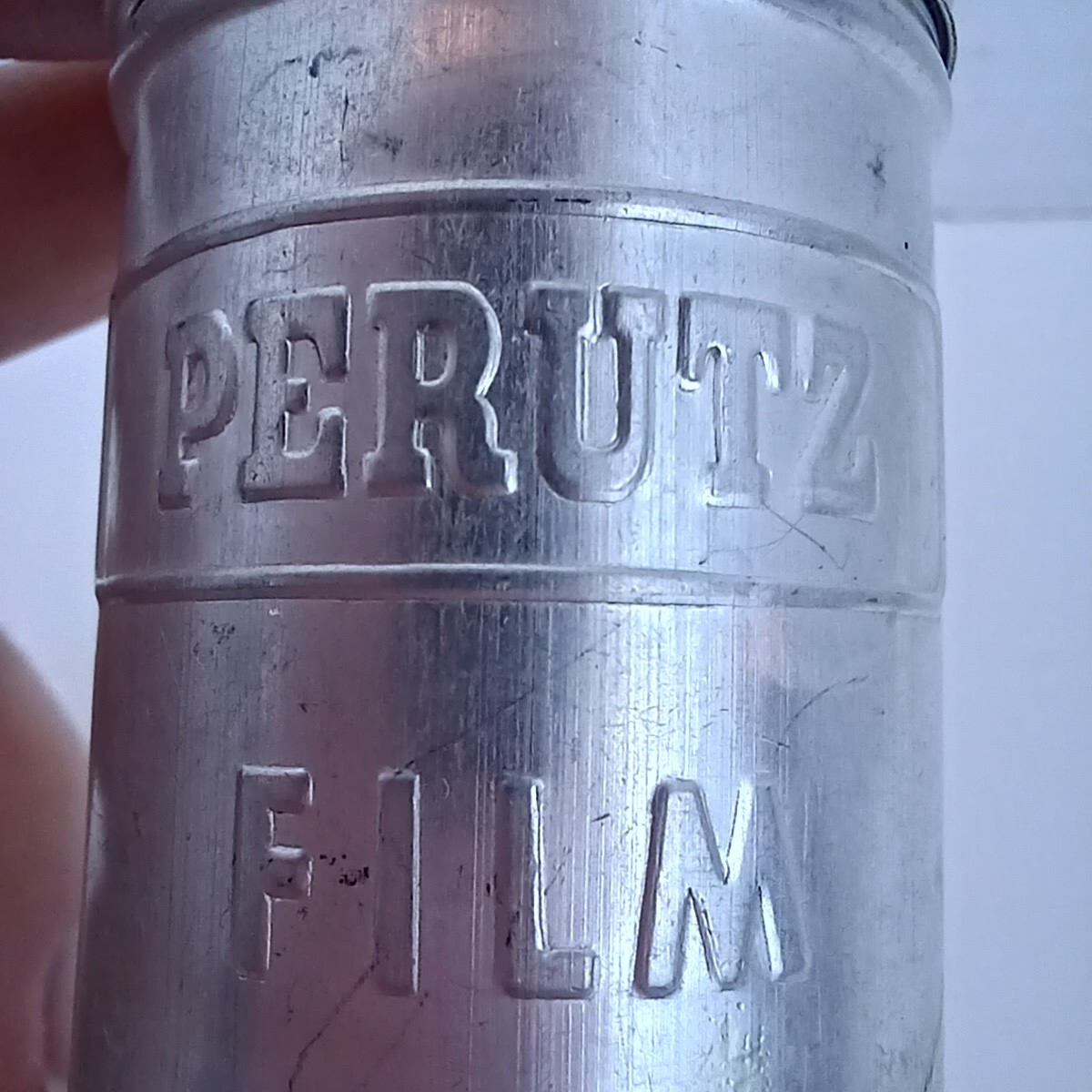 Perutz Aluminum Film Canister 35mm Vintage Rare Screw Top