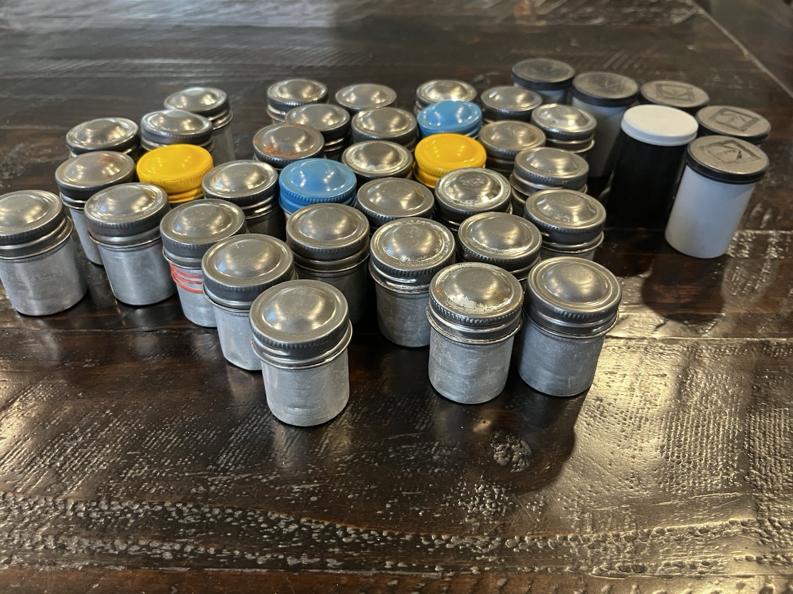 39 Empty Vintage 35mm Film Canisters Aluminum & Plastic