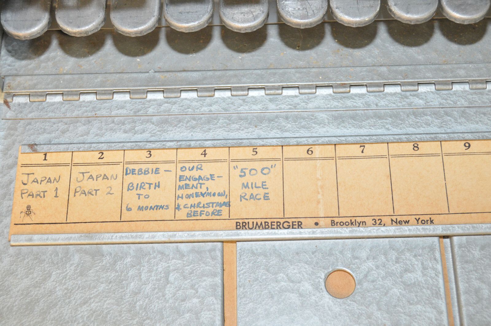 BRUMBERGER 12 Film Reel Canister Metal Storage Box Circa 1950s UNIQUE DISPENSER