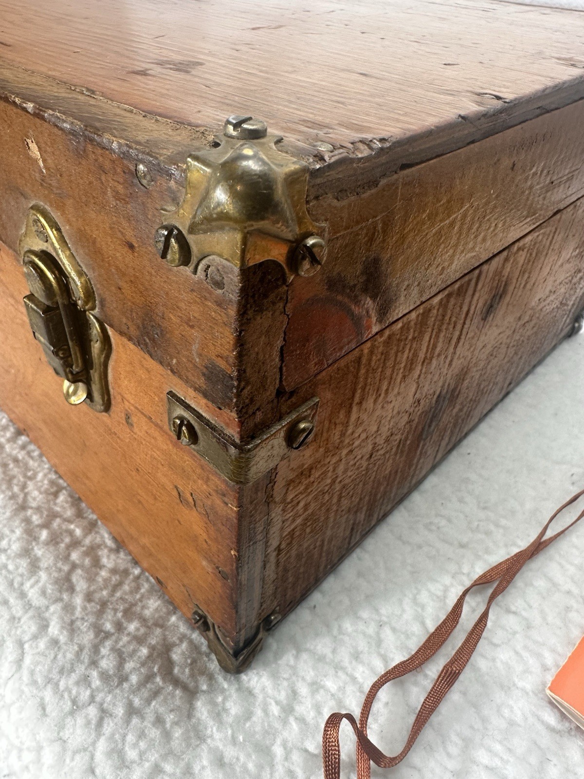 Large Wood Trunk Carrying Case for Vintage w 19 8mm Reels, Kalart Splicer + Misc