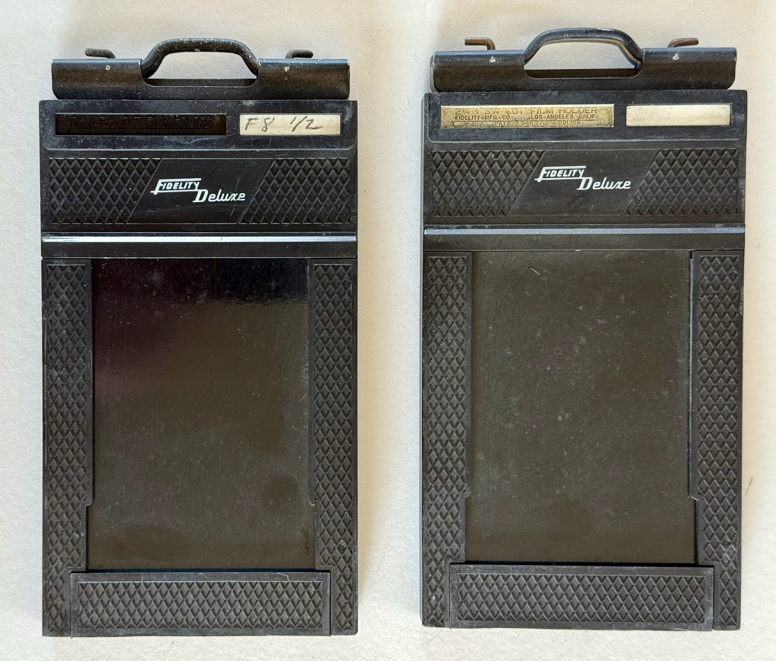 Lot of 2 Fidelity Deluxe 2 1/4″ x 3 1/4″ Cut Film Holders 2.25″ x 3.25″