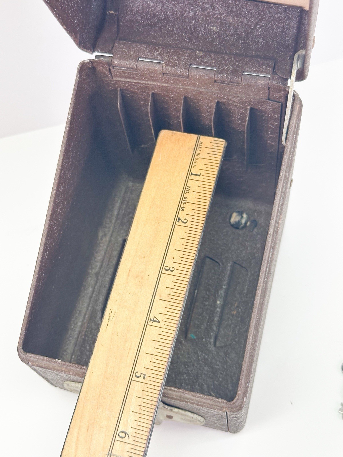 ORIGINAL KEY! Eagle Lock Company 8mm 6 Space Film Reel Holder Case Metal Vintage