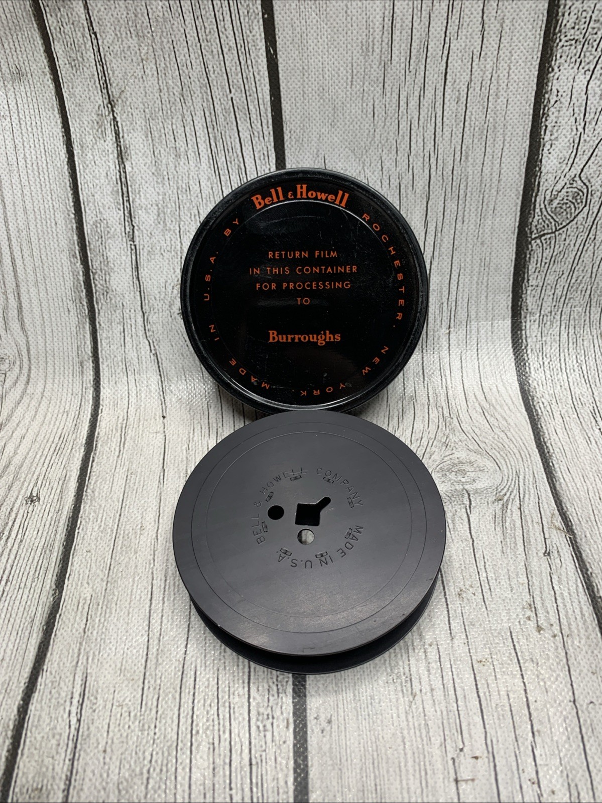 Vintage Bell & Howell Film Spool USA Black W/ OG Case