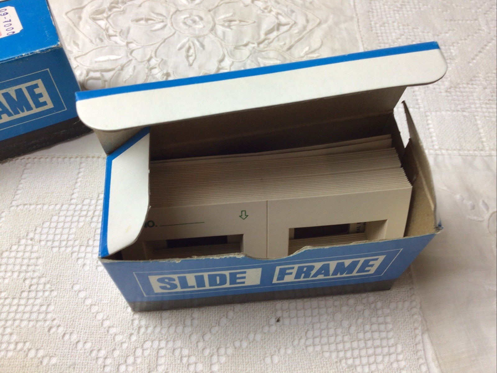 Lot/2 boxes Vintage cardboard 35mm empty slide frames made in Japan one full