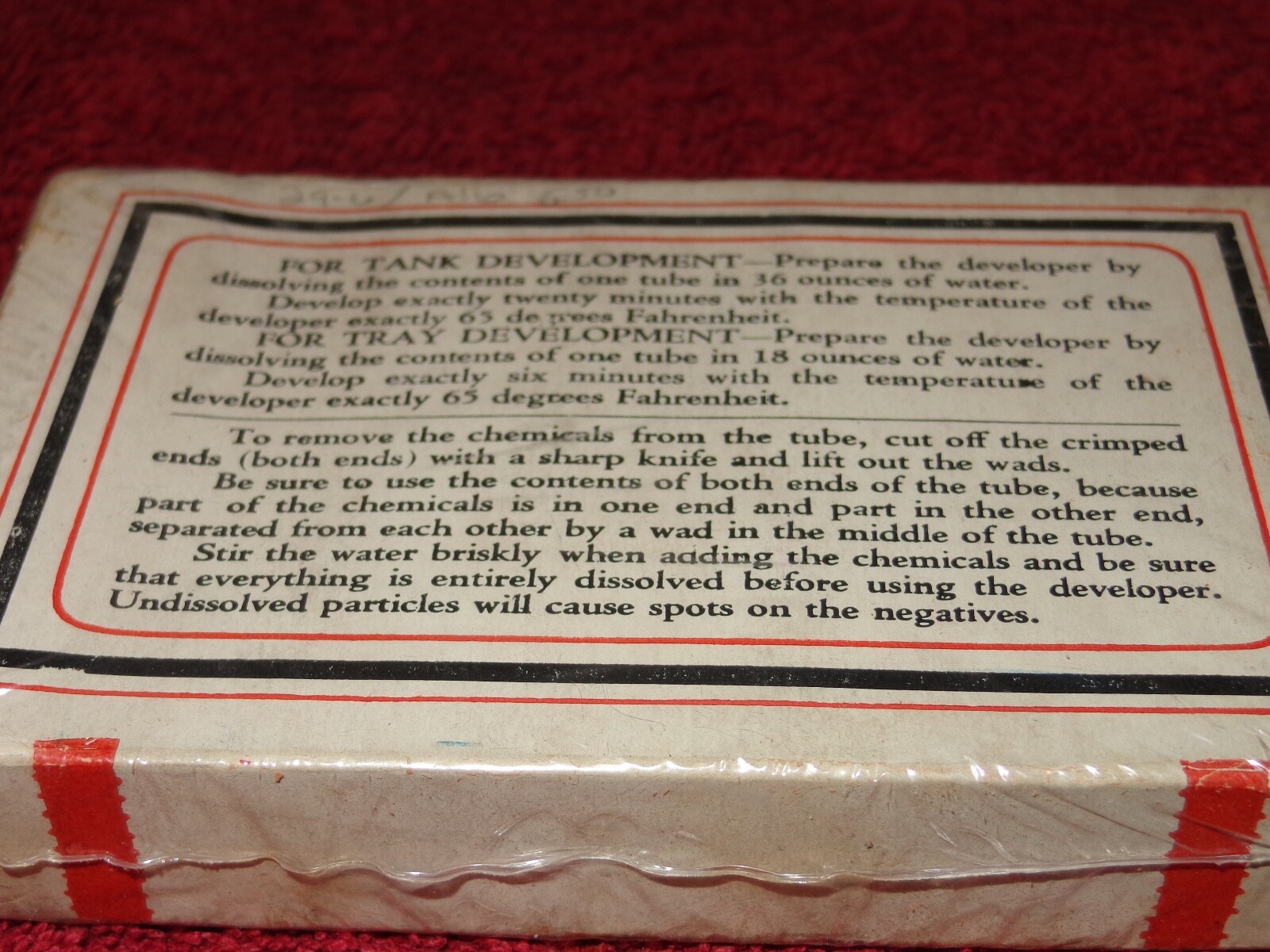 ANTIQUE 1910 PYRO NOS FILM DEVELOPING POWDER FOR A CAMERA! SEALED 115 YRS OLD B5