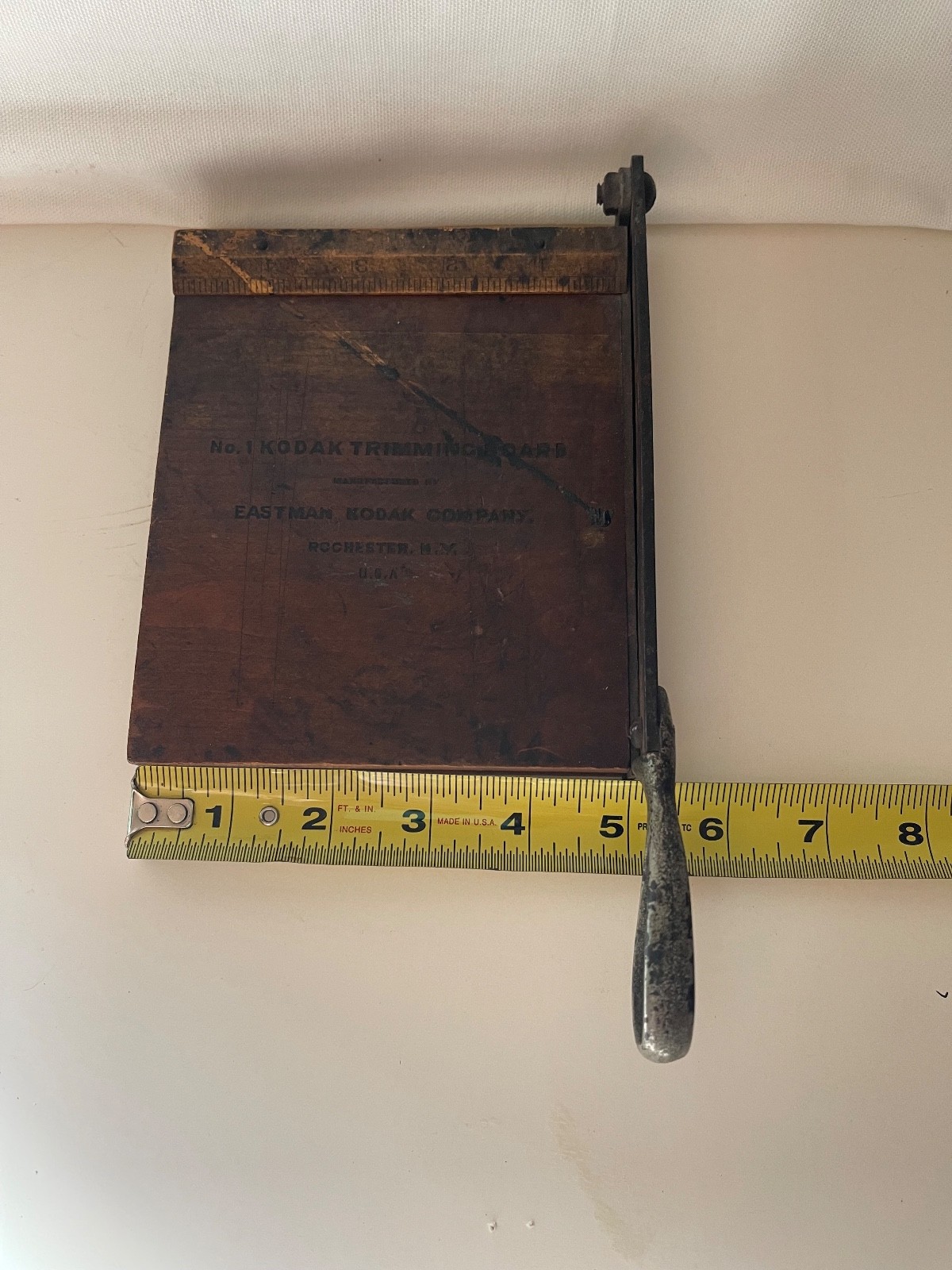 Vintage wooden No. 1 Kodak trimming board 5” x 6”