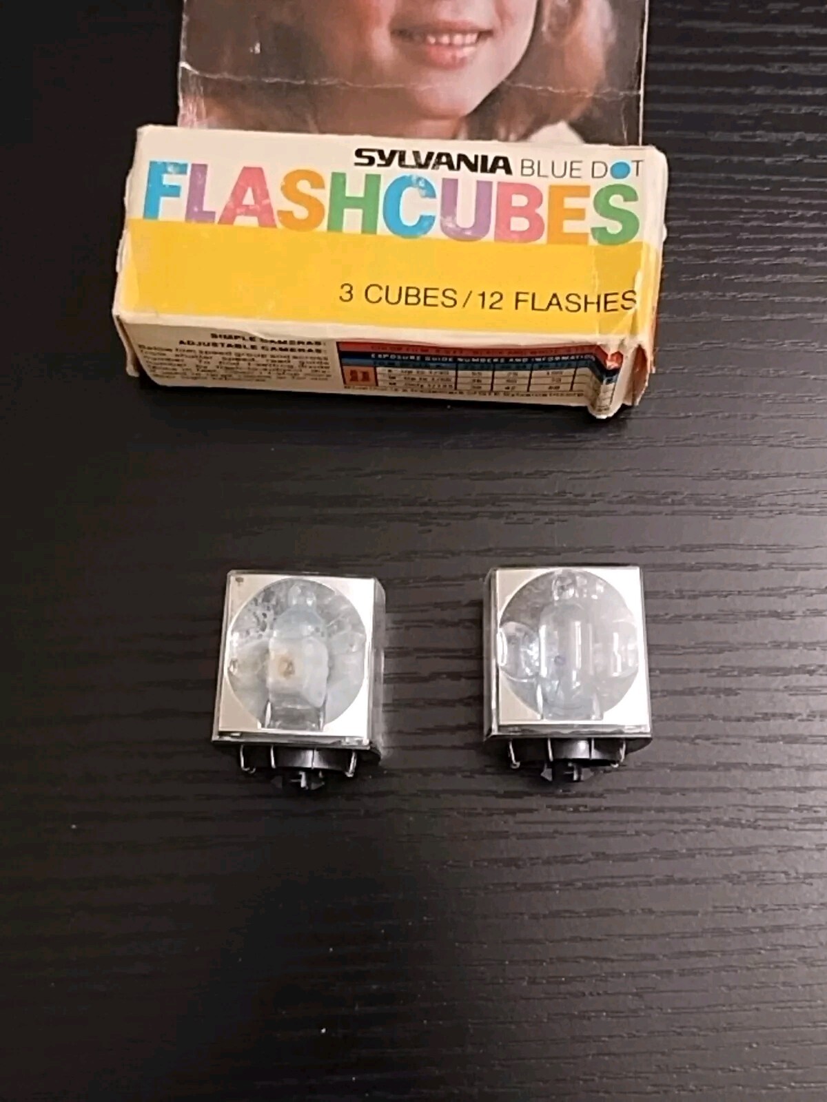 Vintage Sylvania Blue Dot Flash Cubes. 2 Cubes, 6 Flashes.