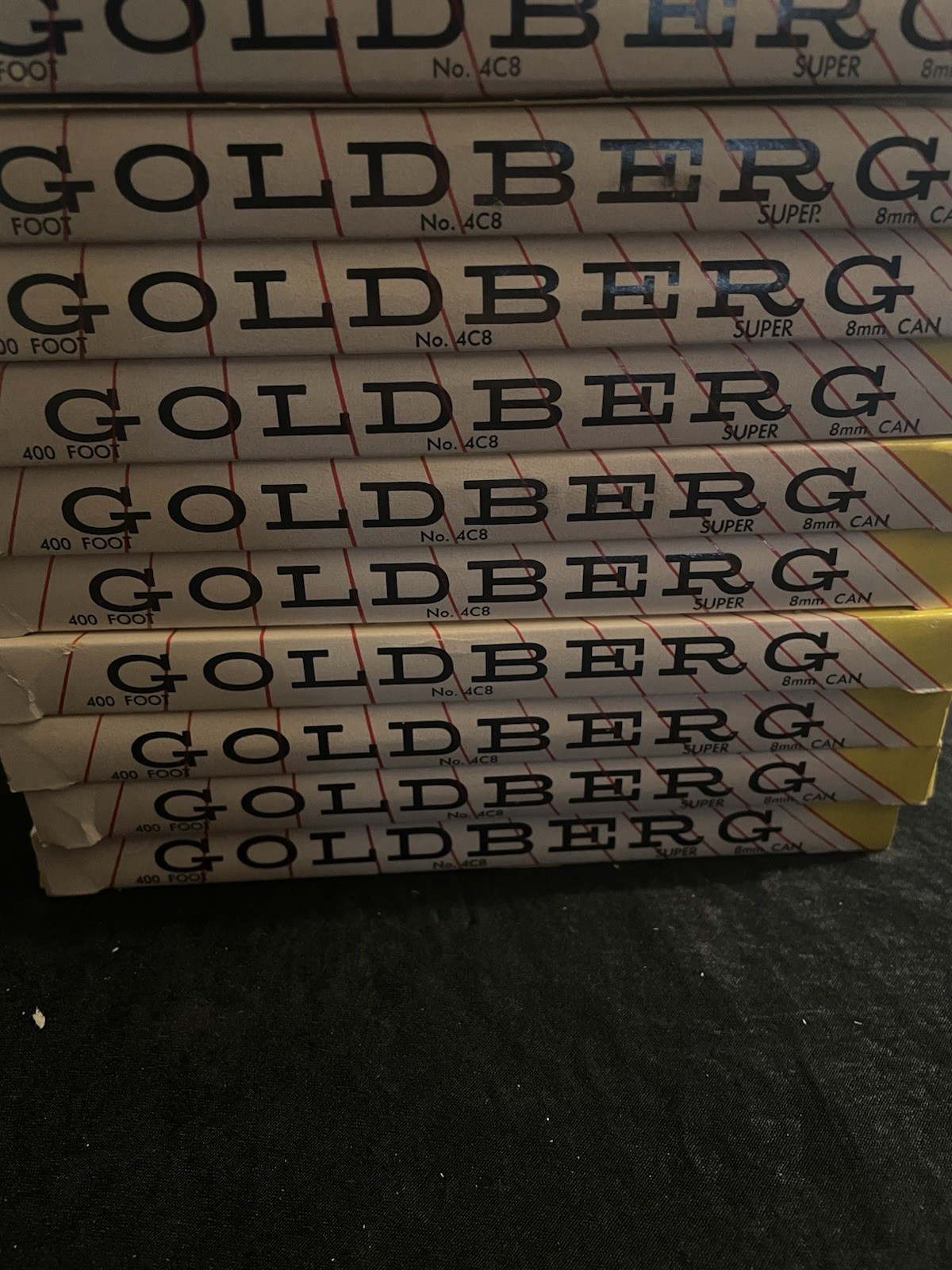 Lot of 12 Goldberg 8mm Film Cans 400ft Unused w/ Boxes Vintage Dustproof