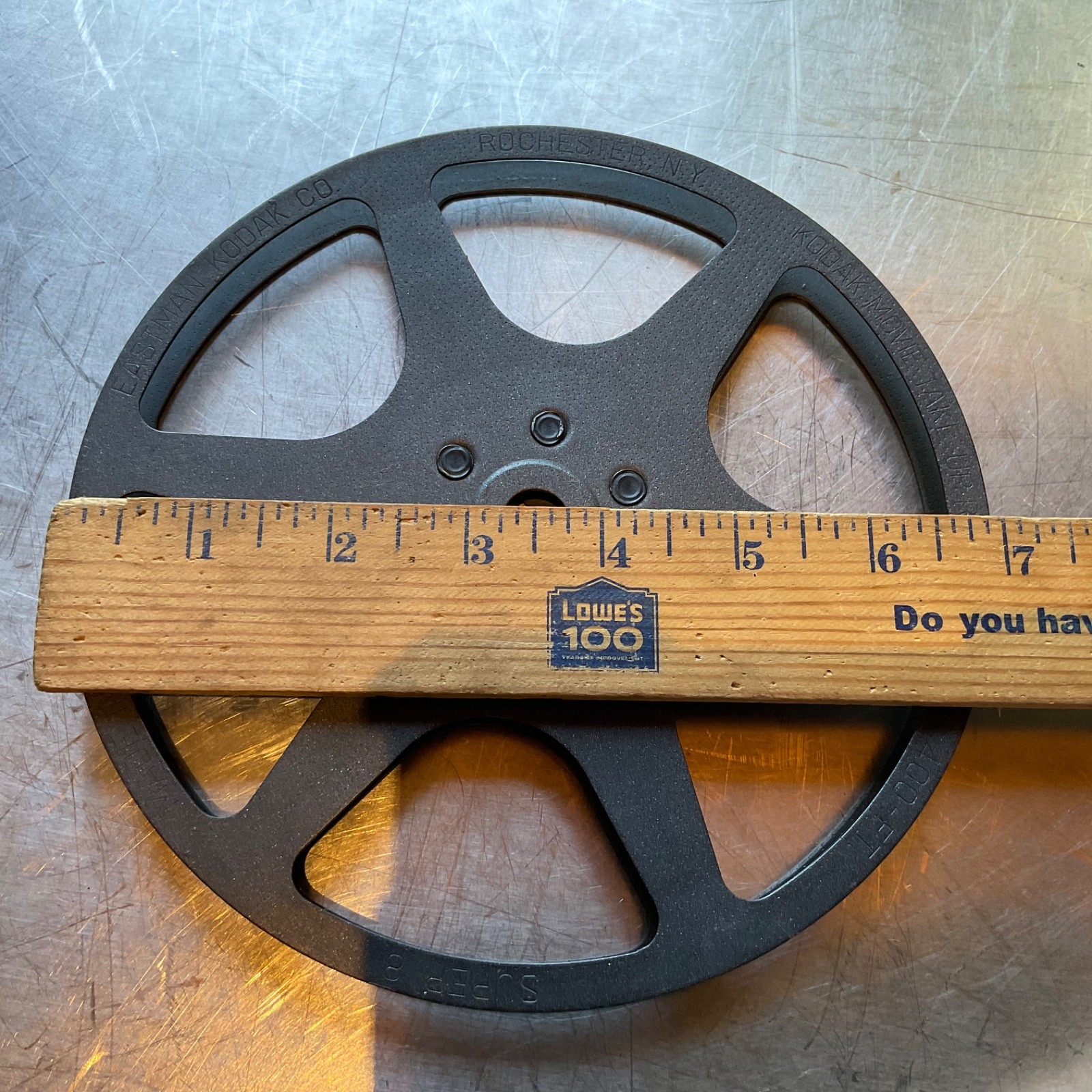 Eastman KODAK co. Super 8 Movie Projector Film Take-Up Reel 400 ft, 7″ METAL USA