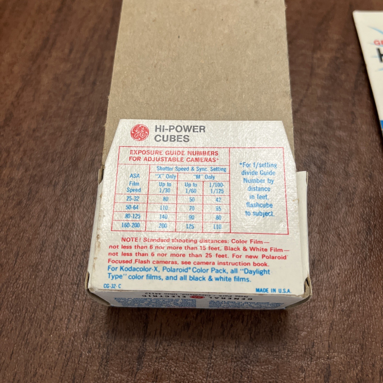 GE Hi-Power Flash Cubes Original Dealer Box 2 Cubes Each Total 4Cubes