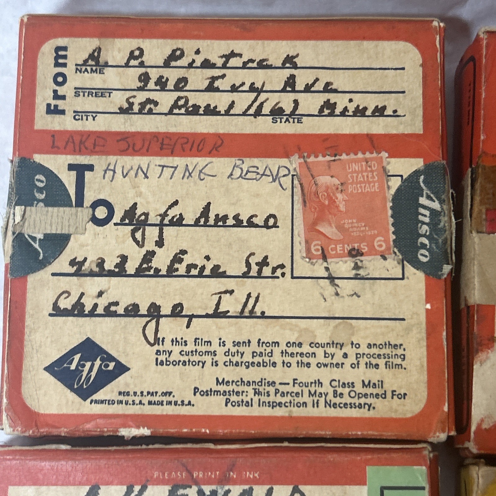Vintage Lot Of 5 Agfa 16mm Reversible Cine-Film Reels With Boxes, Bear Hunting